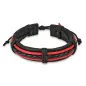 Bracelet cuir noir et rouge