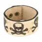 Bracelet cuir beige têtes de mort