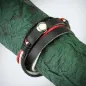 Bracelet cuir noir rouge et blanc