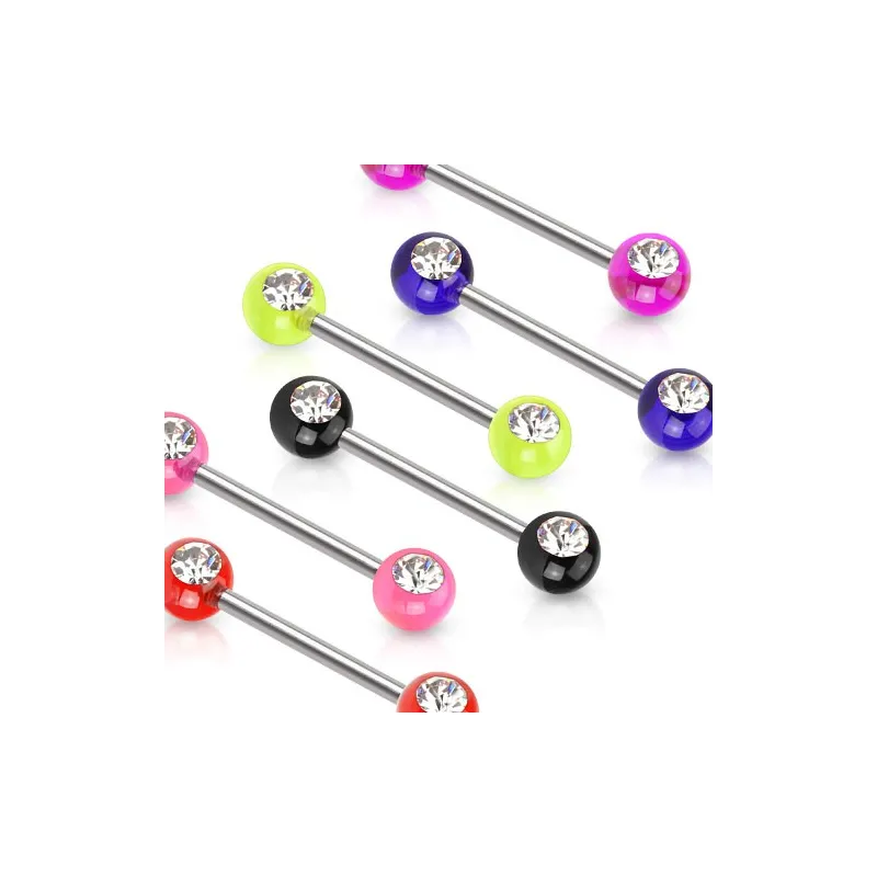 Piercing téton boules strass