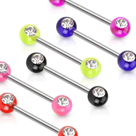 Piercing téton boules strass