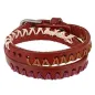 Bracelet cuir rouge 3 tons