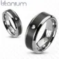 Bague titane noire strass