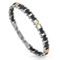 Bracelet acier inoxydable cylindres noirs