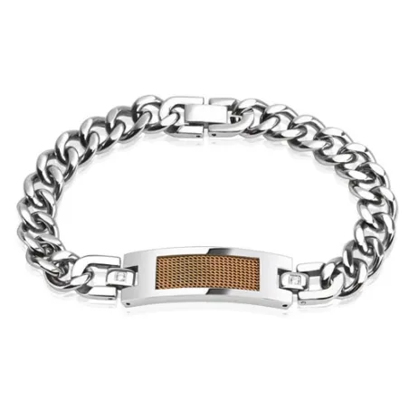 Bracelet gourmette homme acier