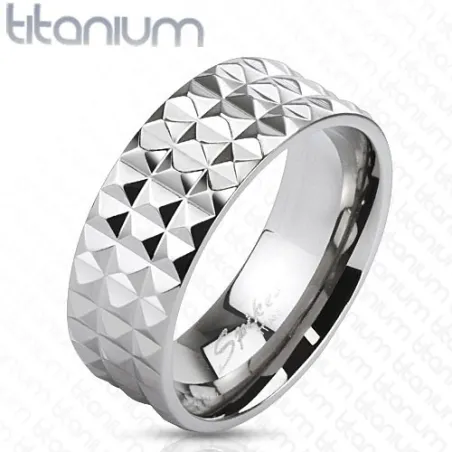 Bague titane homme pyramides