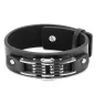 Bracelet homme cuir noir boucle