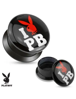 Piercing plug acrylique I love Playboy