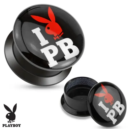 Piercing plug acrylique I love Playboy