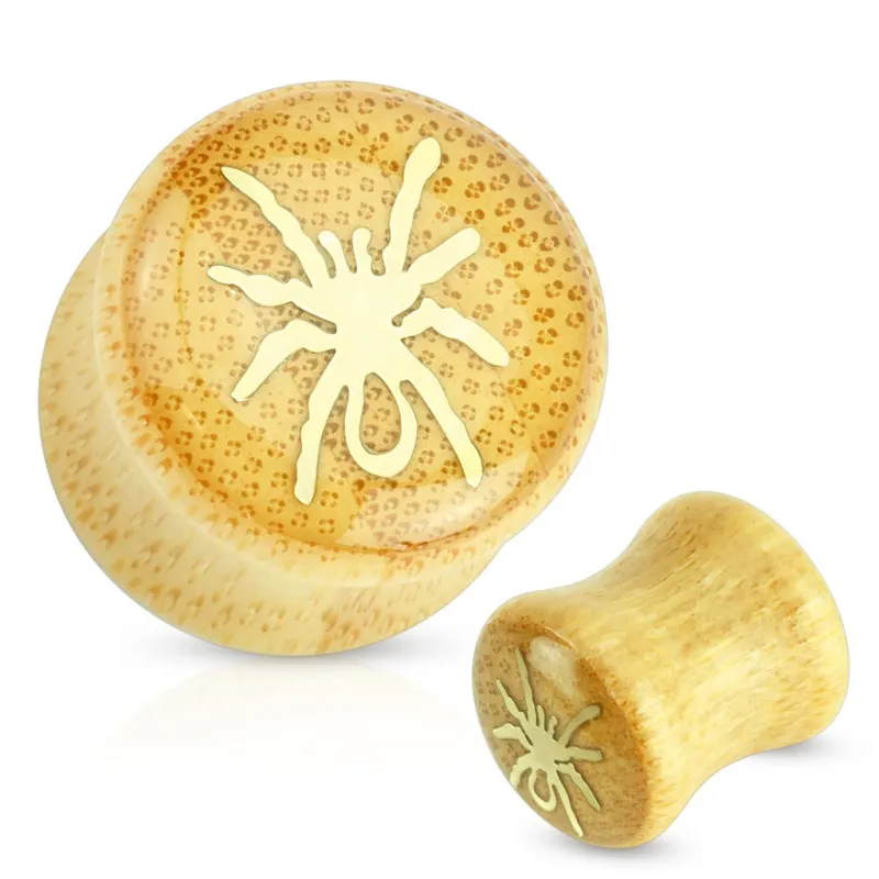 Piercing plug bois bambou araignée