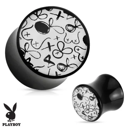 Piercing plug acrylique noir Playboy