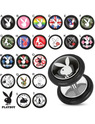 Faux Piercing plug Playboy