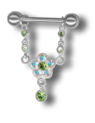 Piercing téton Crystal Evolution Swarovski Fleur