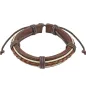 Bracelet cuir marron et beige