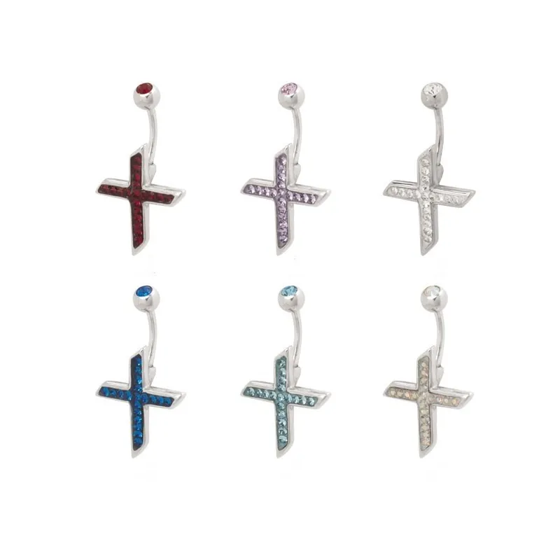 Piercing nombril Crystal Evolution Swarovski Croix