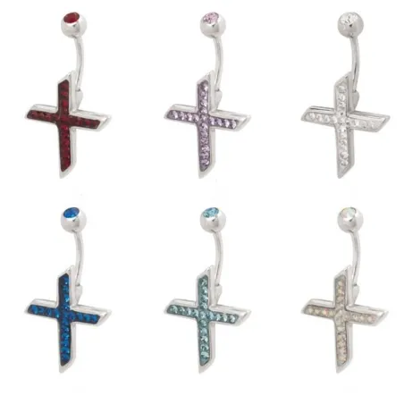 Piercing nombril Crystal Evolution Swarovski Croix