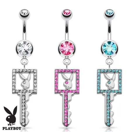 Piercing nombril Playboy clef gemmes