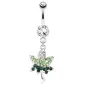 Piercing nombril cannabis strass