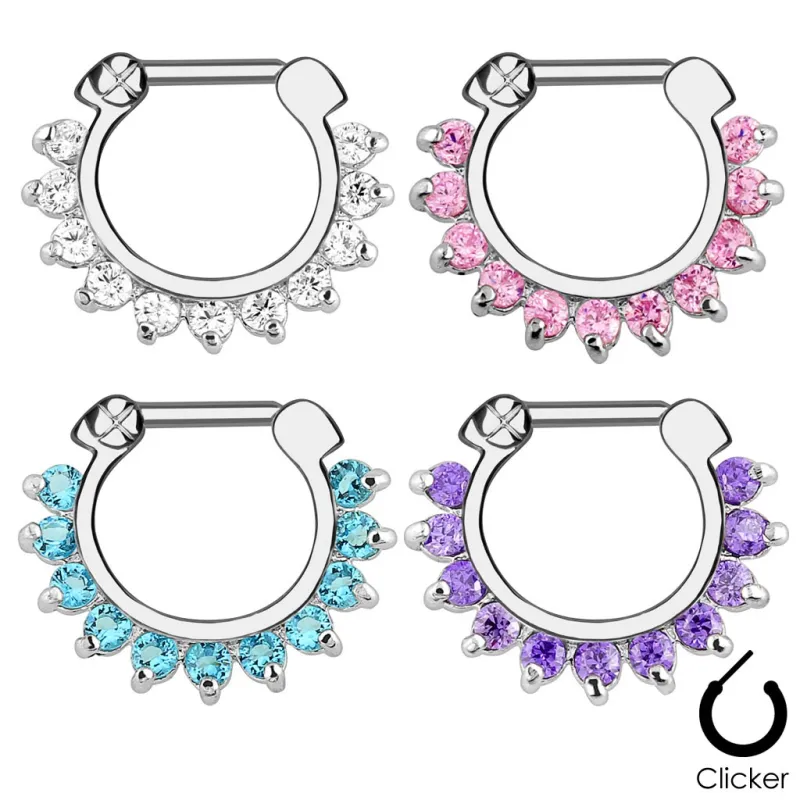 Piercing septum pierres zircon