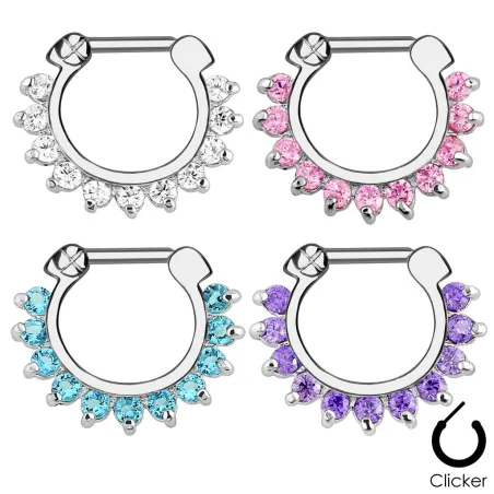 Piercing septum pierres zircon