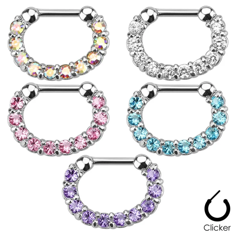 Piercing septum pavé pierres zircon