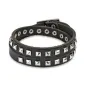 Bracelet cuir noir pyramides