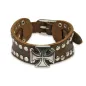 Bracelet homme cuir marron croix celtique