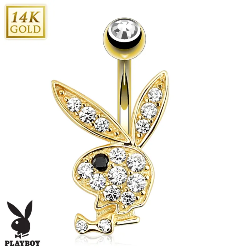 Piercing nombril Playboy Or jaune 14K