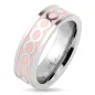 Bague acier infini rose