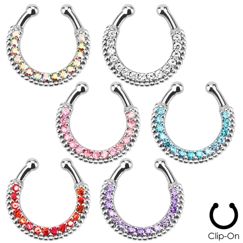 Faux piercing septum strass