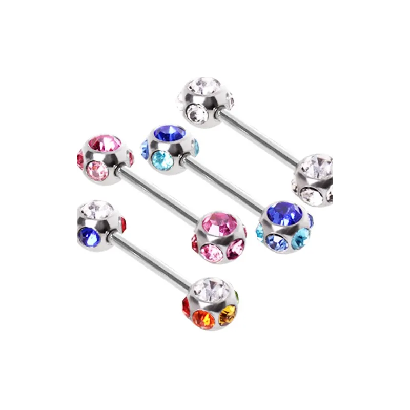 Piercing téton multi gemmes