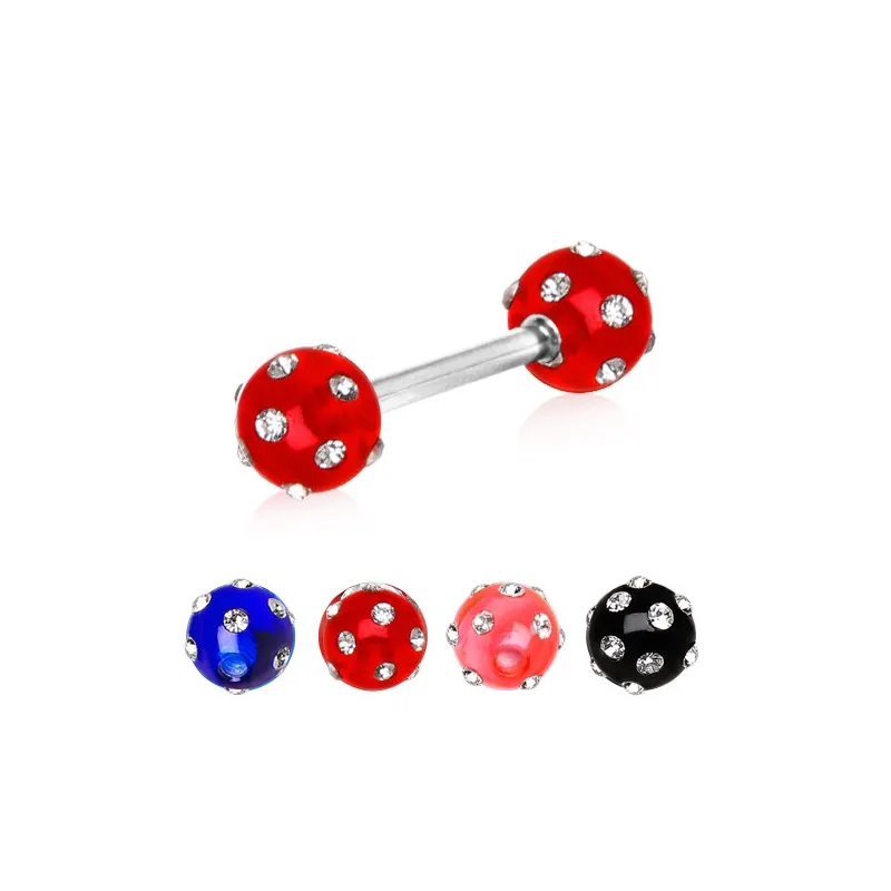 Piercing téton boules multi strass