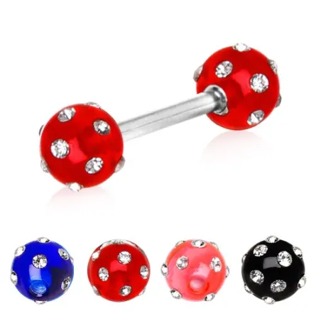 Piercing téton boules multi strass