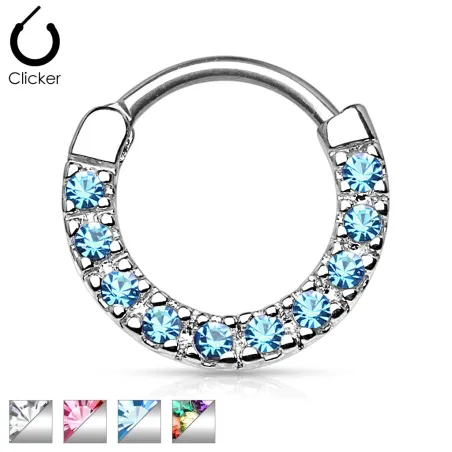 Piercing septum acier 10 strass