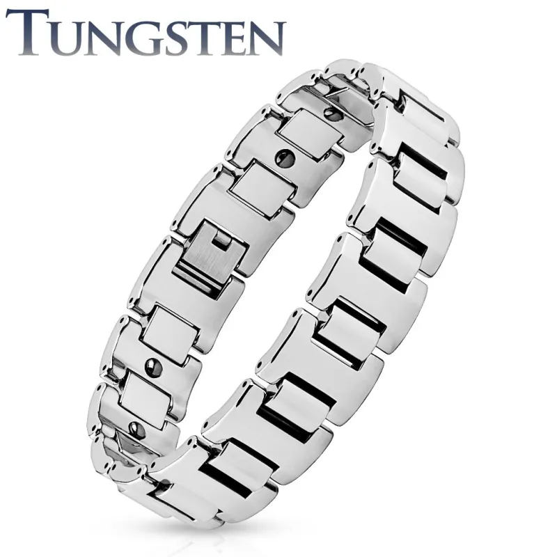 Bracelet homme tungstène large liens H