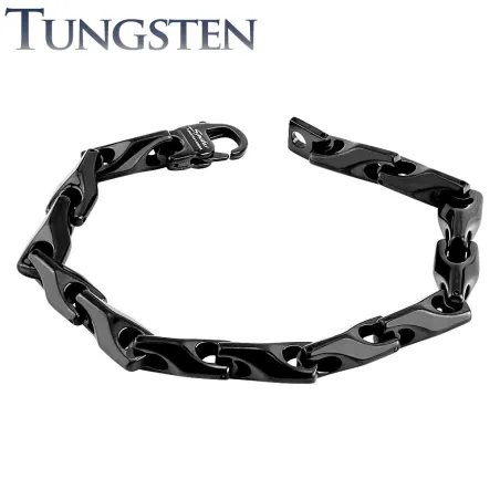 Bracelet homme tungstène chaines noires