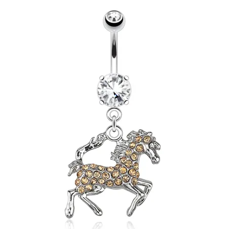 Piercing nombril cheval aurore boréale