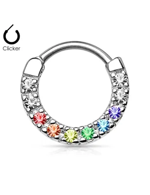 Piercing septum acier 10 strass