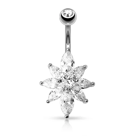 Piercing nombril fleur marquise