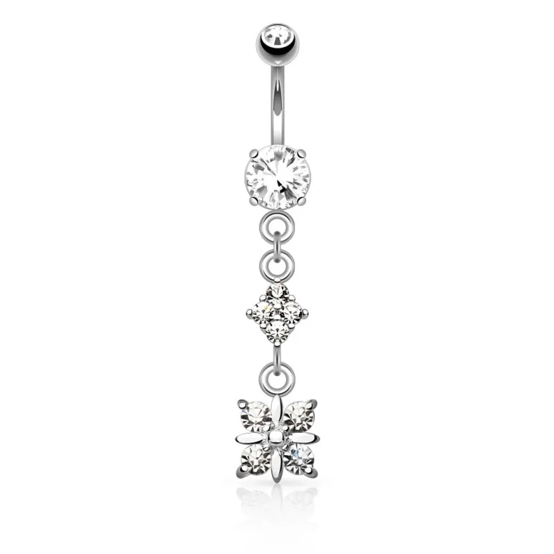 Piercing nombril pendentif quadrant