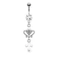 Piercing nombril croix couronne