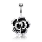 Piercing nombril rose noire