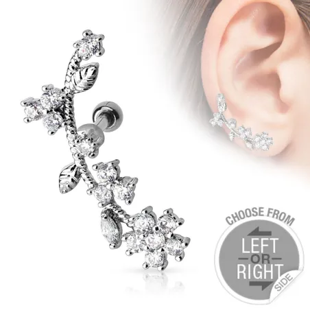 Piercing cartilage fleurs de vigne