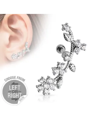 Piercing oreille cartilage fleurs de vigne