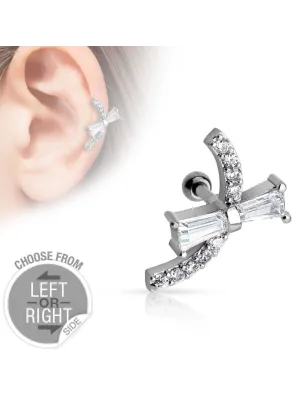 Piercing cartilage noeud de ruban oreille gauche