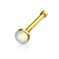 Piercing nez tige droite opale blanche