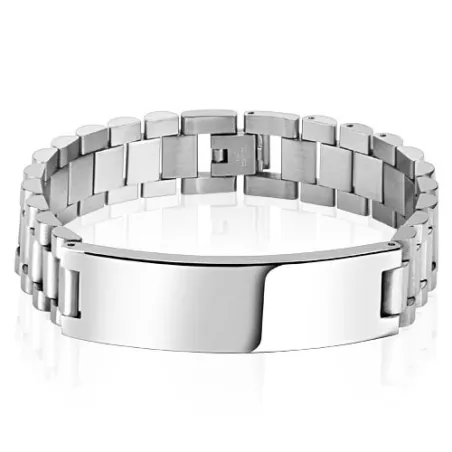 Bracelet homme acier plaque