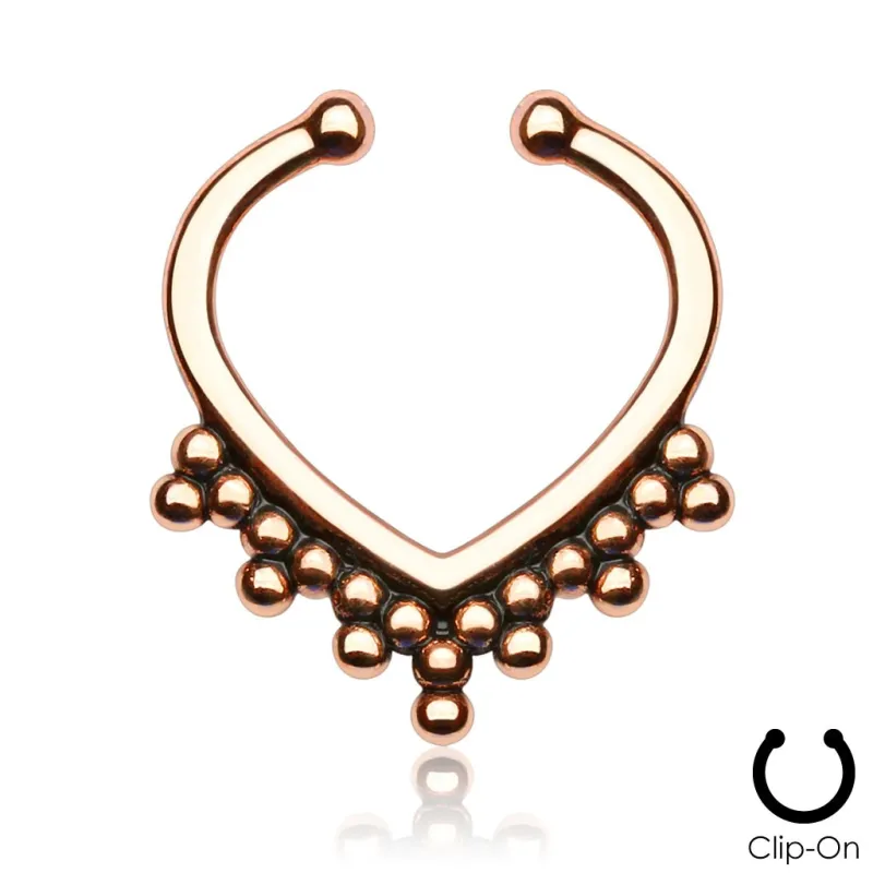 Faux piercing septum perles