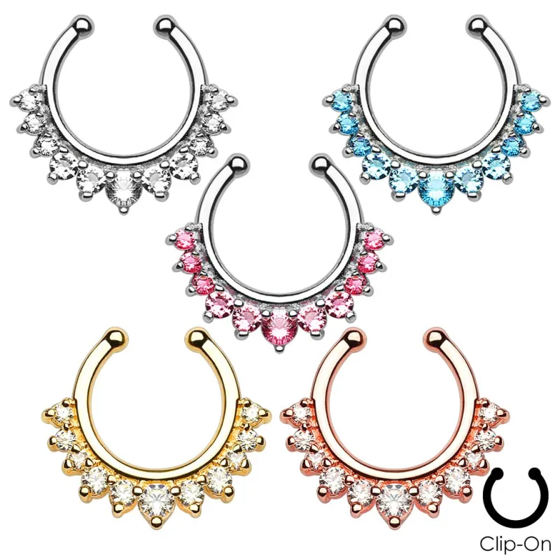 Faux piercing septum onze gemmes