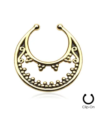 Faux piercing septum luna doré